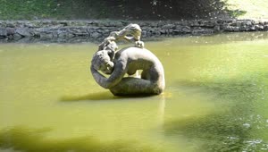 Free Video Stock Statue Sitting In A Pond Live Wallpaper