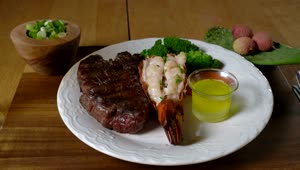 Free Video Stock Steak And Lobster With Vegetables Live Wallpaper