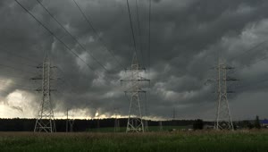 Free Video Stock Storm Clouds Moving Over Power Lines Live Wallpaper
