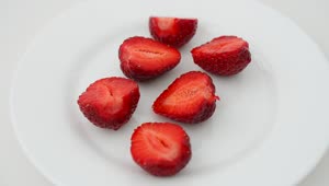 Free Video Stock Strawberry Slices On A Plate Live Wallpaper