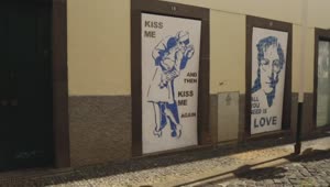 Free Video Stock Street Art In A Tourist Town Live Wallpaper