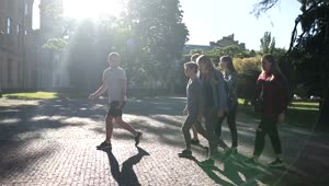 Free Video Stock Students Walking Together Live Wallpaper