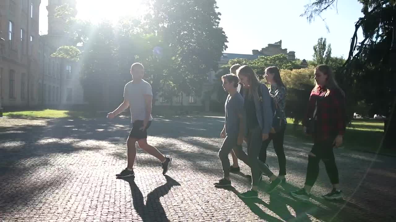 Download Free Video Stock Students Walking Together Live Wallpaper