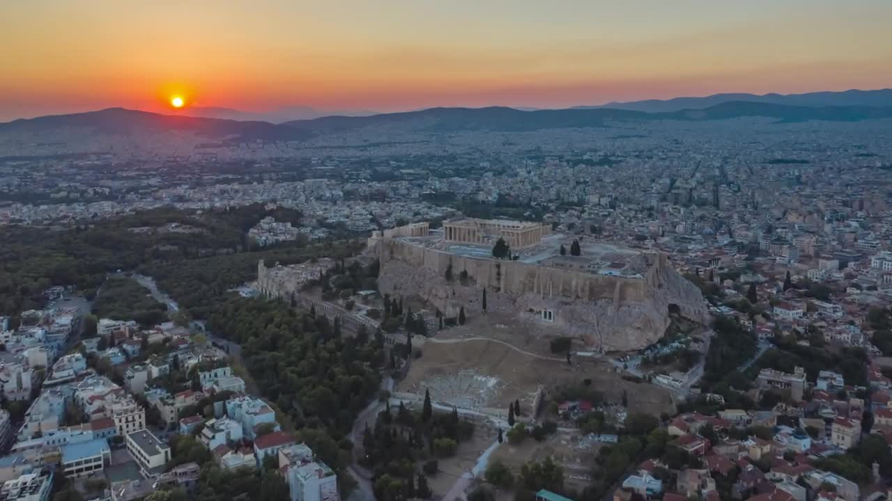 Download Free Video Stock Stunning Aerial Panoramic View Of Acropolis Live Wallpaper