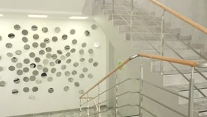Free Video Stock Stylish Office Staircase With Mirrored Wall Live Wallpaper