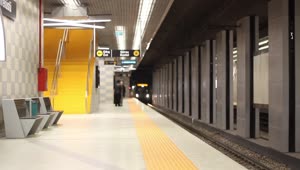 Free Video Stock Subway Train Arriving At An Underground Station Live Wallpaper