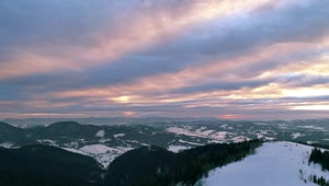 Free Video Stock Sundown In A Winter Landscape Aerial Live Wallpaper