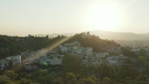 Free Video Stock Sunlight Dazzling Aerial Shot Of Athens Live Wallpaper