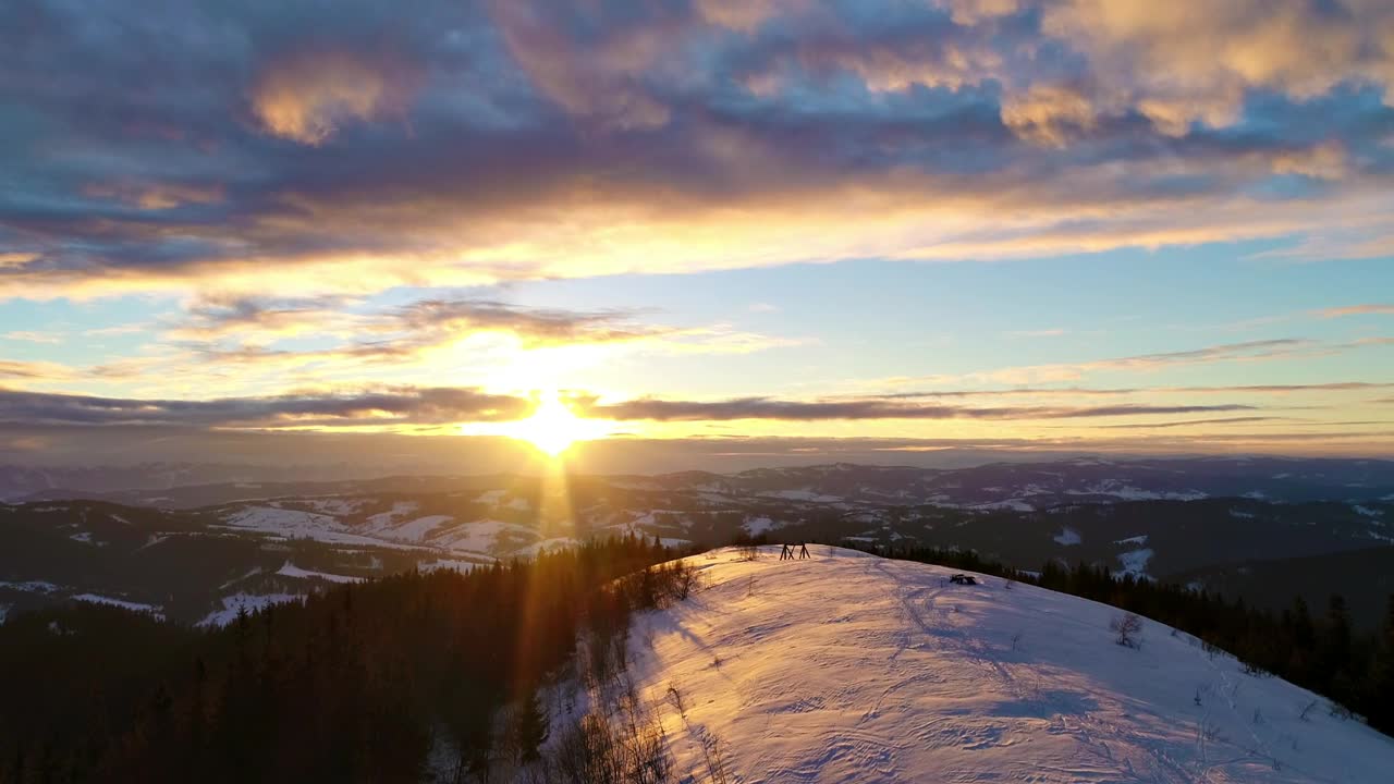 Download Free Video Stock Sunrise In A Beautiful Landscape During Winter Live Wallpaper