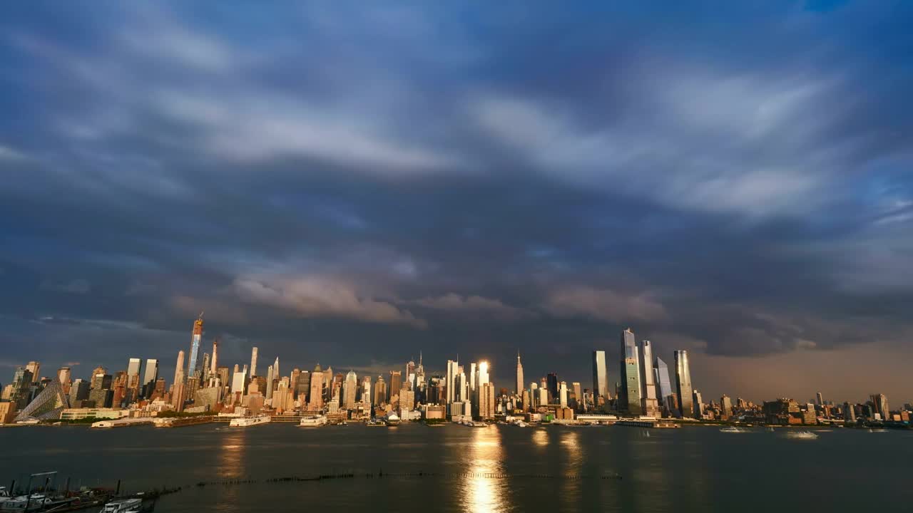 Download Free Video Stock sunset and rain clouds over the city Live Wallpaper