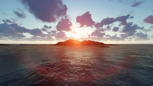Free Video Stock sunset behind the mountains of an island in the sea Live Wallpaper