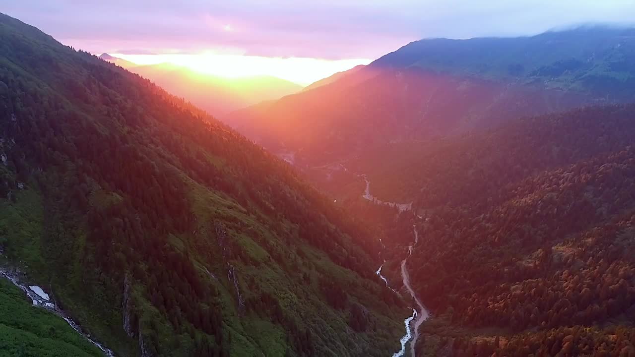 Download Free Video Stock sunset in the mountains Live Wallpaper