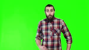 Free Video Stock surprised man and a green screen Live Wallpaper