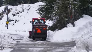 Free Video Stock sweeper removing snow from a road Live Wallpaper
