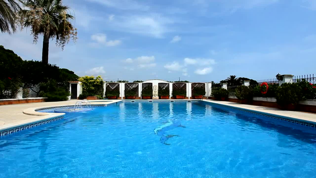 Download Free Video Stock swimming pool on a sunny day Live Wallpaper