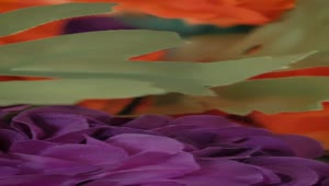 Free Video Stock synthetic fabric flowers close view Live Wallpaper
