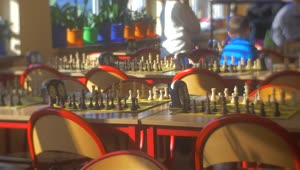 Free Video Stock tables with chess board games Live Wallpaper