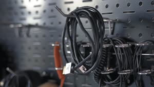 Free Video Stock taking a wire from a tool wall Live Wallpaper