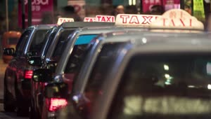 Free Video Stock taxi lane in the city Live Wallpaper
