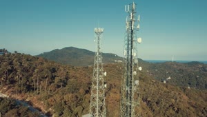 Free Video Stock telecommunication antennas from the top nature Live Wallpaper