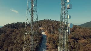 Free Video Stock telecommunication antennas in the mountains Live Wallpaper