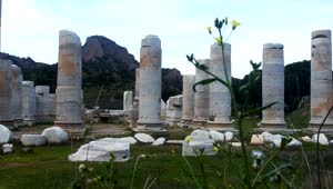 Free Video Stock temple of artemis at sardes lydia in turkey Live Wallpaper