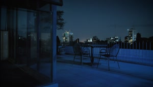 Free Video Stock terrace of a building at night Live Wallpaper
