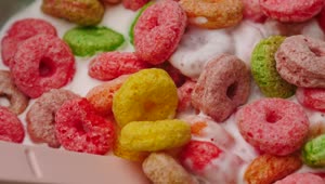 Download Free Video Stock texture of sugary cereal with yogurt Live Wallpaper