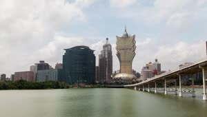 Free Video Stock the great cathedral of macau and a bridge Live Wallpaper