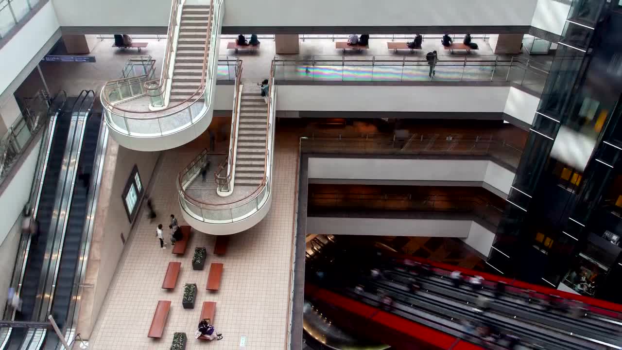 Download Free Video Stock the inside of a tokyo shopping center time lapse Live Wallpaper