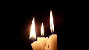 Free Video Stock three candles lit in the dark together Live Wallpaper