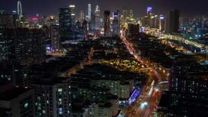 Free Video Stock tianjin cityscape time lapse at night Live Wallpaper