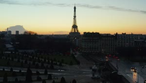 Free Video Stock tilt aerial shot of the eiffel tower at dawn Live Wallpaper