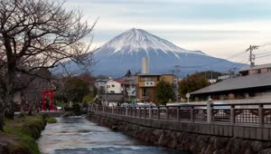 Free Video Stock time lapse of a street and mount fuji Live Wallpaper
