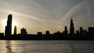 Free Video Stock time lapse of the chicago skyline sunset Live Wallpaper