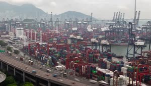 Free Video Stock time lapse of the container port in hong kong Live Wallpaper