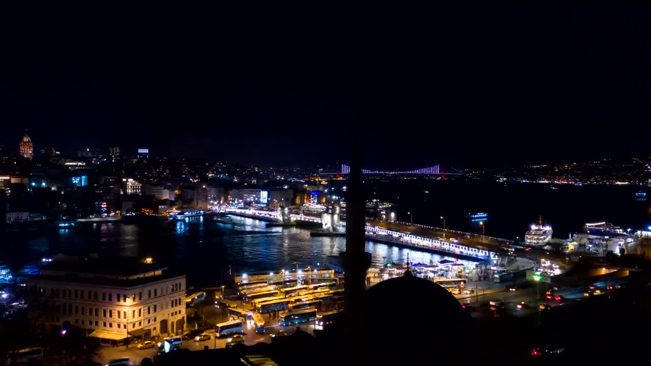 Download Free Video Stock timelapse of city lights at night Live Wallpaper