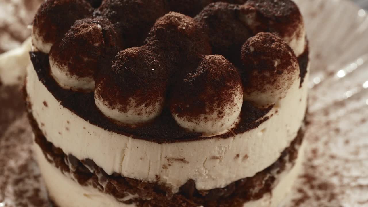 Download Free Video Stock tiramisu served at a restaurant Live Wallpaper