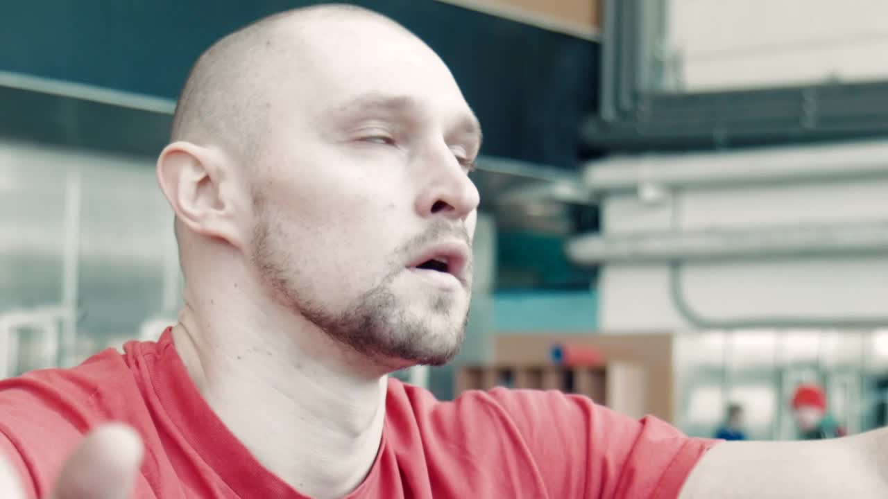 Download Free Video Stock tired and sweating in the gym Live Wallpaper