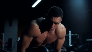 Free Video Stock tired athlete in a dark gym Live Wallpaper