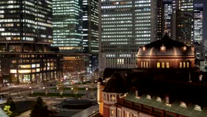 Free Video Stock tokyo buildings and street with traffic at night Live Wallpaper