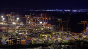 Free Video Stock tokyo containerport at night Live Wallpaper