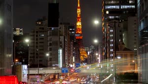 Free Video Stock tokyo street and city tower in the background Live Wallpaper
