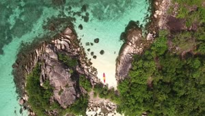 Free Video Stock top aerial shot of a small tropical island Live Wallpaper