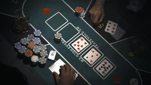 Free Video Stock top view of a poker board in a casino Live Wallpaper