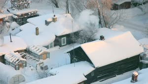 Free Video Stock town houses covered in snow Live Wallpaper