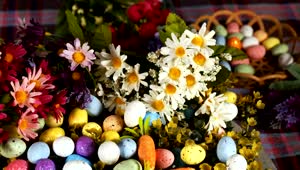 Free Video Stock traditional easter eggs with flowers Live Wallpaper