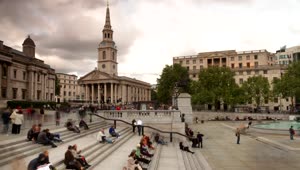 Free Video Stock trafalgar square in london on a cloudy afternoon Live Wallpaper