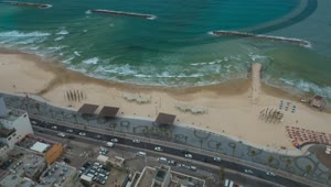 Free Video Stock traffic by the ocean in tel aviv Live Wallpaper