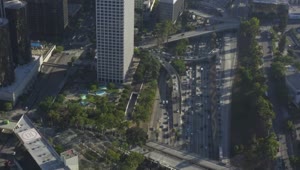 Free Video Stock traffic under los angeles buildings aerial shot Live Wallpaper